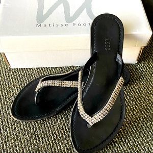 Black rhinestone sandals